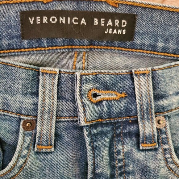 Veronica Beard Emma Skinny Mid Rise Jeans Stretch Denim Blue Mist Sz 24 - Picture 4 of 6